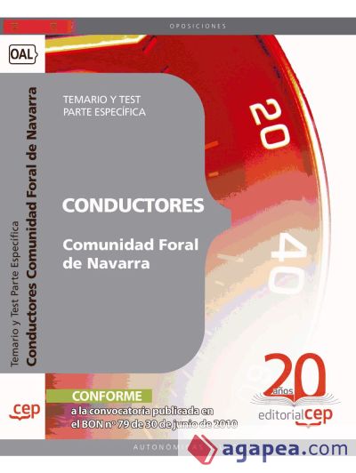 Conductores de la Comunidad Foral de Navarra. Temario y Test Parte Específica