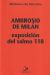 Portada de Exposición del Salmo 118, de Ambrosio, Santo, Obispo de Milán , Santo, Obispo de Milán