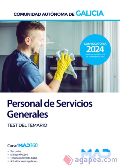 Escala de Personal de Servicios Generales (PSX) Comunidad Autónoma de Galicia. Test del temario