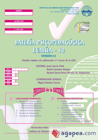 Bater&iacute;a psicopedag&oacute;gica eval&uacute;a-10