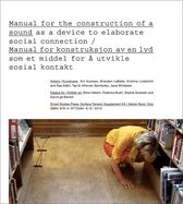 Portada de Manual for the Construction of a Sound/Manual for Konstruksjon AV En Lyd