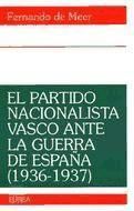 Portada de Partido Nacionalista Vasco ante la guerra de España, El