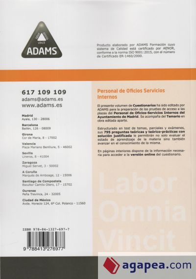 Cuestionario Personal de Oficios-Servicios Internos Ayuntamiento de Madrid