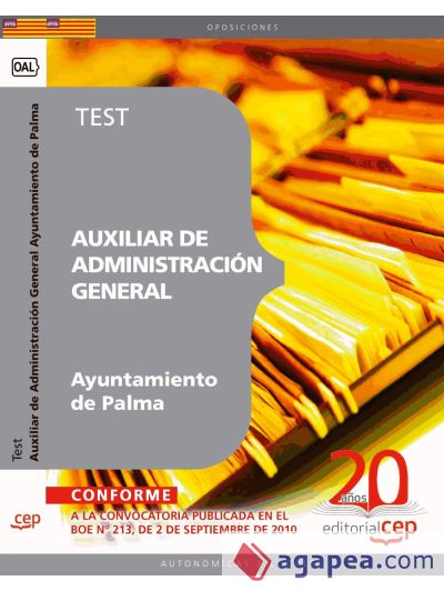 Auxiliar de Administración General Ayuntamiento de Palma. Test