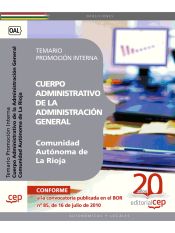 Portada de Cuerpo Administrativo de la Administración General de la Comunidad Autónoma de la Rioja. Promoción Interna Temario