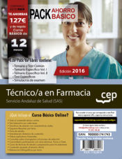 Portada de PACK AHORRO BÁSICO. Técnico/a en farmacia. Servicio Andaluz de Salud (SAS)