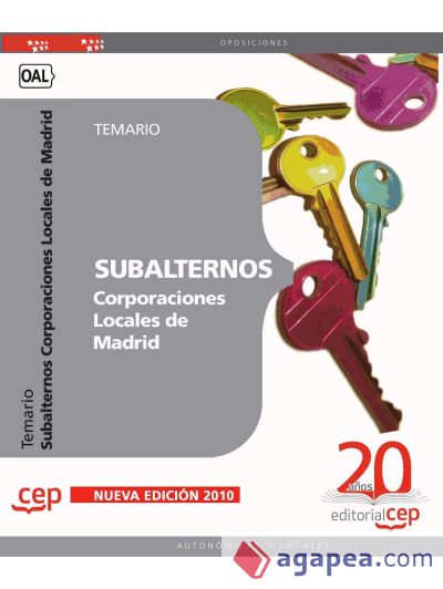 Subalternos Corporaciones Locales de Madrid. Temario