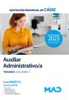 Auxiliar Administrativo/a. Temario Volumen 1. Diputación Provincial De Cádiz