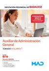 Auxiliar De Administración General. Temario Volumen 1. Diputación Provincial De Badajoz