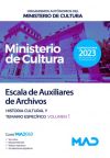 Escala De Auxiliares De Archivos. Historia Cultural Y Temario Específico Volumen 1. Organismos Autónomos Del Ministerio De Cultura