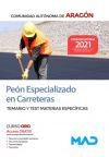 Peón Especializado en Carreteras. Temario y test de materias específicas. Comunidad Autónoma de Aragón