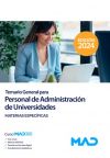 Personal De Administración De Universidades. Temario General Materias Específicas