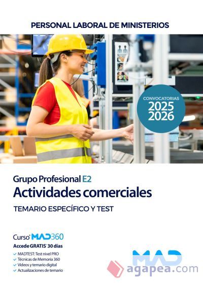 Actividades Comerciales (Grupo Profesional E2). Temario específico y test. Ministerios