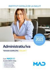 Portada de Administratiu/iva. Temari espec&iacute;fic volum 1. Instituto Catal&aacute;n de la Salud (ICS)