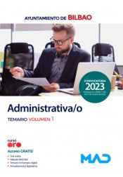 Portada de Administrativa/o. Temario volumen 1. Ayuntamiento de Bilbao