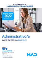 Portada de Administrativo/a. Parte Específica volumen 2. Ayuntamiento de Las Palmas de Gran Canaria