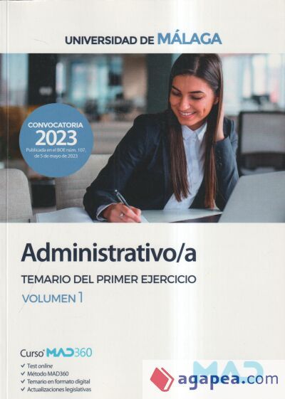 Administrativo/a. Temario del primer ejercicio volumen 1. Universidad de M&aacute;laga