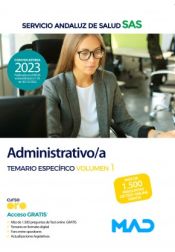 Portada de Administrativo/a. Temario específico volumen 1. Servicio Andaluz de Salud (SAS)