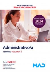 Portada de Administrativo/a. Temario volumen 1. Ayuntamiento de Rivas-Vaciamadrid