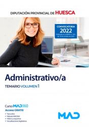 Portada de Administrativo/a. Temario volumen 1. Diputación Provincial de Huesca