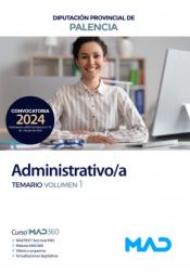 Portada de Administrativo/a. Temario volumen 1. Diputación Provincial de Palencia