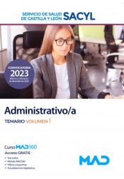 Portada de Administrativo/a. Temario volumen 1. Servicio de Salud de Castilla y León (SACYL)