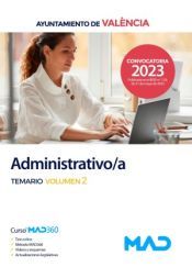 Portada de Administrativo/a. Temario volumen 2. Ayuntamiento de Valencia