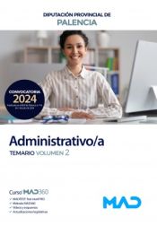 Portada de Administrativo/a. Temario volumen 2. Diputación Provincial de Palencia