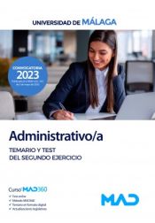 Portada de Administrativo/a. Temario y test del segundo ejercicio. Universidad de Málaga
