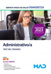 Portada de Administrativo/a. Test. Servicio Vasco de Salud (Osakidetza)