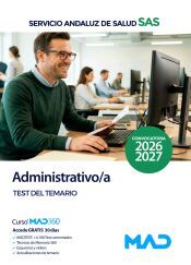 Portada de Administrativo/a. Test del temario. Servicio Andaluz de Salud (SAS)