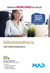 Portada de Administrativo/a. Test parte específica. Servicio Murciano de Salud (SMS)