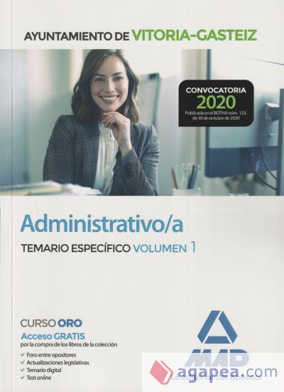 Administrativo/a del Ayuntamiento de Vitoria-Gasteiz. Temario Específico volumen 1