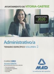 Portada de Administrativo/a del Ayuntamiento de Vitoria-Gasteiz. Temario Específico volumen 2