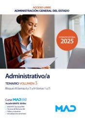 Portada de Administrativo del Estado. Temario volumen 3 Bloques III y IV. Administraci&oacute;n General del Estado