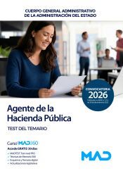 Portada de Agente de la Hacienda P&uacute;blica (Cuerpo General Administrativo de la Administraci&oacute;n del Estado). Test del temario. Agencia Estatal de Administraci&oacute;n Tributaria AEAT