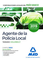 Portada de Agente de la Policía Local del País Vasco. Temario Volumen 2