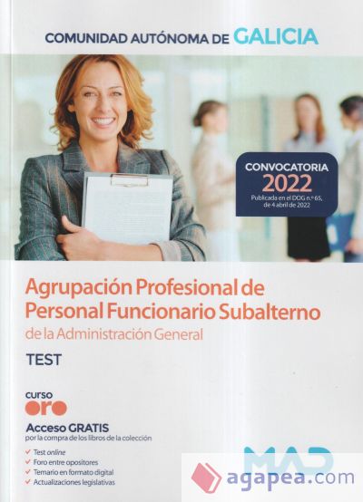 Agrupación Profesional de Personal Funcionario Subalterno de la Administración General. Test. Comunidad Autónoma de Galicia