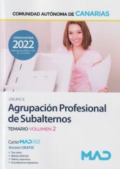 Portada de Agrupación Profesional de Subalternos (Grupo E). Temario volumen 2. Comunidad Autónoma de Canarias