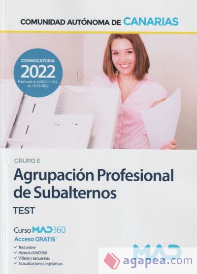 Agrupación Profesional de Subalternos (Grupo E). Test. Comunidad Autónoma de Canarias