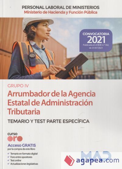 Arrumbador (Grupo Profesional IV) de la Agencia Estatal de la Administración Tributaria. Temario y Test Parte Específica. Agencia Española de Administración Tributaria Arrumbador (Grupo Profesional IV) de la Agencia Estatal de la Administración Tributaria. Temario y Test Parte Específica. Agencia Española de Administración Tributaria