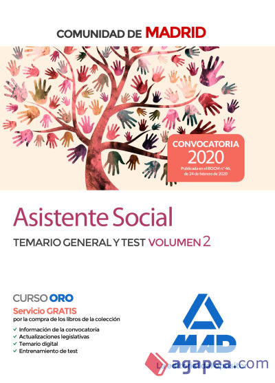 Asistente social de la Comunidad de Madrid. Temario general y test Volumen 2