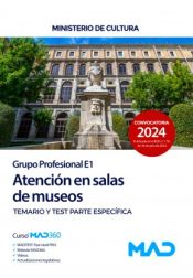 Portada de Atención en salas de museos (Grupo Profesional E1). Personal laboral de Ministerios. Temario específico y test. Ministerio de Cultura