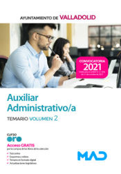 Portada de Auxiliar Administrativo. Temario volumen 2. Ayuntamiento de Valladolid