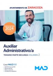 Portada de Auxiliar Administrativo/a. Parte segunda volumen 2. Ayuntamiento de Zaragoza