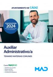 Portada de Auxiliar Administrativo/a. Temario de Materias Comunes. Ayuntamiento de Cádiz