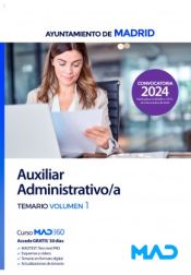 Portada de Auxiliar Administrativo/a. Temario volumen 1. Ayuntamiento de Madrid