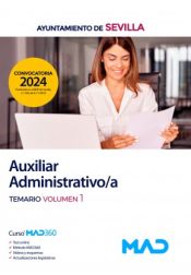 Portada de Auxiliar Administrativo/a. Temario volumen 1. Ayuntamiento de Sevilla