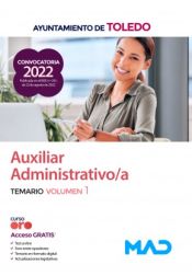 Portada de Auxiliar Administrativo/a. Temario volumen 1. Ayuntamiento de Toledo