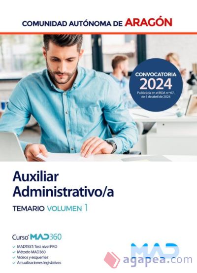 Auxiliar Administrativo/a. Temario volumen 1. Comunidad Autónoma de Aragón